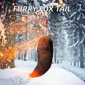 Handmade đầy màu sắc lông bất <span class=keywords><strong>Fox</strong></span> đuôi Mặt dây chuyền mềm sang trọng <span class=keywords><strong>Keychain</strong></span> - Product Image 2