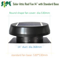 Turbin atap termostatik, ventilasi Eco, bebas daya, ventilasi rumah, kipas knalpot loteng, ekstraktor panas DC surya untuk penggunaan rumah tangga mobil