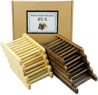 Porte-savon en bois de bambou pour la maison, boîte à savon en bois pour la salle de bain, accessoires de douche pour baignoire faits à la main