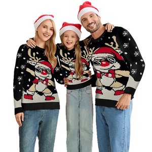Suéteres Familiares a Juego Directo de Fábrica, Suéteres Casuales de Navidad con Diseño de Reno, Suéteres Navideños para la Familia con Atmósfera Festiva - Product Image 5