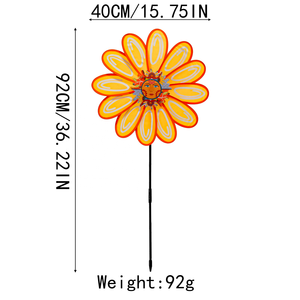 Molinillo de Viento Sonriente de Girasol con 12 Pétalos para Jardín, Decoración Exterior para Patio, 40x92cm, Venta al por Mayor - Product Image 4