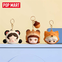 Popmart POP BEAN pijama fiesta auricular bolsa serie clásica caja ciega Mini tamaño figuras aleatorias juguetes coleccionables llavero muñeca