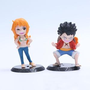2 designs, 8 pièces/ensemble, figurines d'action en PVC de l'anime japonais One Piece, figurine d'action Luffy, Nami, Yamato, décorations de bureau - Product Image 3