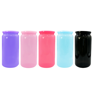 EE. UU. Almacén 16oz Claro Colorido Macaron Jalea Color Plástico Acrílico PP 16oz Plástico Lata de <span class=keywords><strong>cerveza</strong></span> con tapa de plástico PP y pajita - Product Image 3