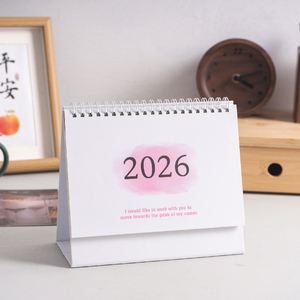 X418 ขายส่ง ปฏิทินตั้งโต๊ะแบบใหม่ปี 2026 สำหรับใช้ในบ้านและสำนักงาน ตกแต่งพร้อมนาฬิกากระดาษ ปฏิทินตั้งโต๊ะแบบพลิกหน้ารายเดือน ปรับแต่งได้ - Product Image 2