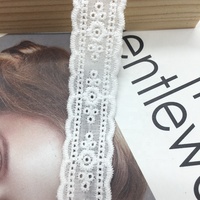 Dentelle à double bordure en coton 100% blanc de 20m, directement du fabricant, pour robes printemps-été et accessoires de couture