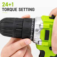 Kit de perceuse sans fil 21V avec 2 batteries et chargeur, ensemble de perceuse électrique 28 pièces pour bricolage à domicile et usage professionnel