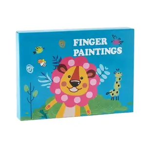 Venda quente 12/24 cores Lavável Dedo DIY Doodle Finger impressão kit com cartão de Desenho e pintura álbum para crianças