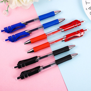 K35 Gel <b>Pen</b> Bullet Tip Plastic Body Press Closure Office School Use Black Red Blue Ink - Product Image 3