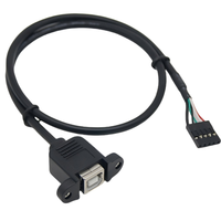 Cable de Datos DuPont USB 5 Pines a USB 2.0 BF con Revestimiento de PVC y Montaje en Panel con Bloqueo de Tornillo para Altavoces y Monitores