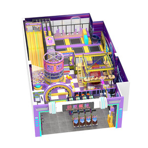 Large School Cyberpunk <b>Indoor</b> Playground with <b>Slide</b> Ball Pool Rope Bridges Kids' Trampolines Carousel Go-kart 637sqm 6857sqft - Product Image 2