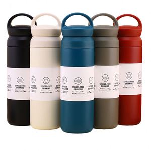 Custom Logo Straight Tumbler Cups With Lid Handle Team Gift Stainless Coffee <b>Mug</b> Insulated Vacuum Flask Travel Outdoor Portable - Product Image 2