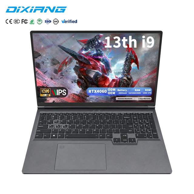 Hot Selling Gray 16 Inch 1920\*1200 Gaming Laptop I9 RTX4060 180W Adapter 2.2KG Lightweight Creator Notebook Wholesale