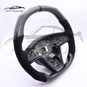 <span class=keywords><strong>Volant</strong></span> à 3 branches en fibre de carbone noire brillante à plateau plat pour Tesla Model S/X/Plaid 2021+ - Product Image 2