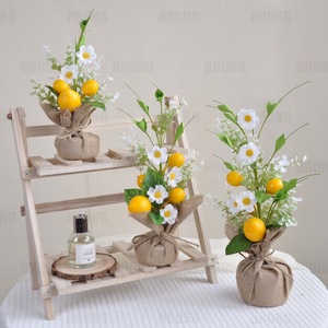 Árbol de Limón Artificial, Arreglo de Flores de Seda, 27cm, 39cm, 45cm, Decoración para el Hogar, Accesorios para Bodas - Product Image 1