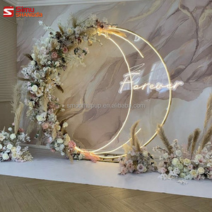 ฉากหลังงานแต่งงานดีไซน์ใหม่พร้อมไฟ LED รูปพระจันทร์ - Product Image 1