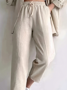 Conjunto Casual de Dos Piezas para Mujer, Primavera, Manga Larga, Color Sólido, Traje de Moda, Camisa y Pantalones de Cintura Alta, Conjunto de Oficina para Otoño - Product Image 2