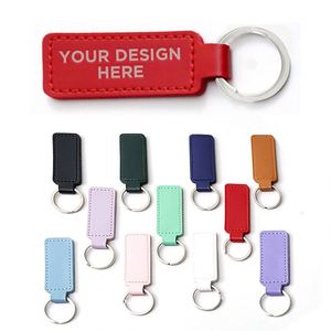 Porte-clés en cuir PU personnalisés avec logo, véganes, en gros, de luxe, vierges, pour entreprises, cadeaux - Product Image 1