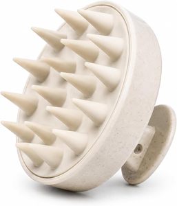 Custom Logo Wheat Silicone <b>Bath</b> Scalp Scrubber Exfoliating Shampoo Brush Female Hair Growth & Head Massager Massaging Hair Brush - Product Image 1