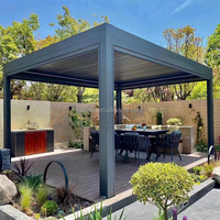 Stores en aluminium à persiennes Toit Pare-soleil latéral rétractable Pavillon Pergola anti-rongeur