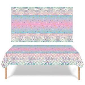 Mermaid Birthday Party Tablecloth Decoration for Underwater <b>Princess</b>-themed Baby Parties and Children's Birthday Supplies - Product Image 6