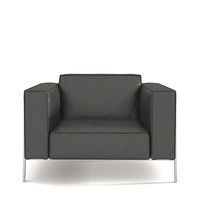 Ensemble de canapés de réception de bureau de direction de luxe de haute qualité, base en métal noir moderne, cuir synthétique PU