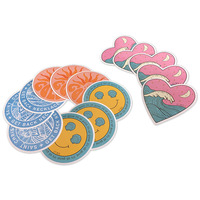 Autocollants décoratifs personnalisés en vinyle, imperméables, imprimés UV, avec logo mignon de dessin animé, pour cadeaux, scrapbooking, ordinateur portable