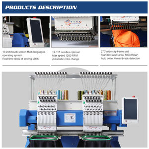 Máquina <span class=keywords><strong>de</strong></span> Bordar Computarizada <span class=keywords><strong>de</strong></span> Doble Cabezal <span class=keywords><strong>de</strong></span> Alta Calidad con 12 Agujas, 1200 RPM, Nueva, Automática, <span class=keywords><strong>Precio</strong></span> <span class=keywords><strong>de</strong></span> Fábrica Personalizado para Venta al por Menor - Product Image 6