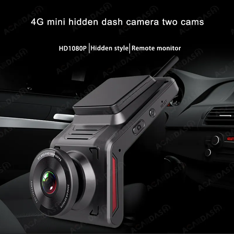 Kamera dasbor cerdas lte 4g, kamera ganda HD1080P wifi pelacak gps 4g streaming langsung monitor parkir 24 jam kamera mobil 4g