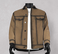 Veste de travail streetwear pour homme en tissu peigné, épaisse, style Detroit, effet délavé, rétro, industrielle, utilitaire, avec fermeture frontale