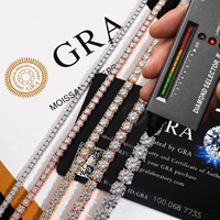 Vente en gros usine Ensemble de bijoux unisexe Hip Hop en Argent sterling S925 avec Moissanite VVS, comprenant Bracelet tennis et Collier Iced Out