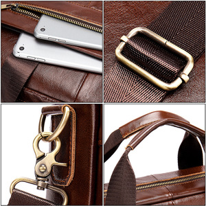 Maletín Portátil Impermeable de Cuero PU para Hombre, Personalizado de Fábrica, Gran Capacidad, para Laptop, Negocios, Oficina - Product Image 4