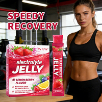 Gelée d'électrolytes à la fraise : reconstitue rapidement les minéraux, hydrate efficacement, soulage la fatigue, idéale pour le sport et les activités de plein air.