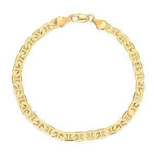 <span class=keywords><strong>Tobillera</strong></span> de cadena de eslabones Mariner plana chapada en oro de 18K, pulsera de tobillo de 4,2mm de ancho 9 10 11 pulgadas para mujeres y niñas adolescentes - Product Image 1