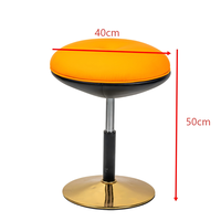 Tabouret de comptoir moderne sans dossier, design champignon, assise rembourrée douce, pivotant à 360°, hauteur réglable, base métallique pour la maison