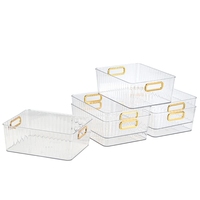 Bacs de rangement empilables transparents DOOSO pour garde-manger, paniers cubes en plastique, organiseurs de rangement
