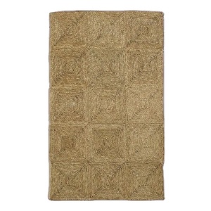 Tapis rectangulaire fait main en jonc de mer, motif carré, tapis d'intérieur à poils plats, salon, voiture, prière, PVC personnalisé, tendance actuelle, vente en gros - Product Image 2