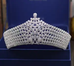 Amogol — couronne de diadème en Zircon cubique pour mariage, bijoux, cheveux élégants, classique, luxueux, pour fête d'anniversaire