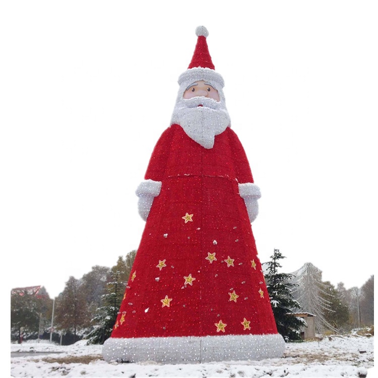 Outdoor 3D large LED Christmas lighted santa claus Giant LED commercial Christmas Santa for mall outside decoration