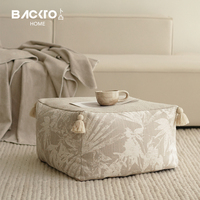 Coussin de sol moderne et luxueux Pouf décoratif pour la maison Tabouret floral jacquard Pouf pour salon Canapé Décoration Coussin de siège Repose-pieds