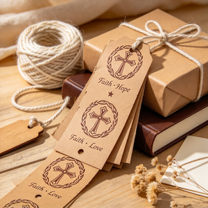 Rollo de Etiquetas Adhesivas de Papel Kraft con Diseño Vintage de Cruz Celta, Fe, Esperanza, Amor, para Jabones y Envases de Cosméticos Naturales - Product Image 2