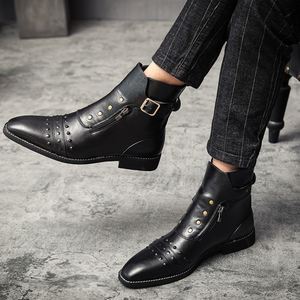 Botas de Hombre de Talla Grande, Estilo Nuevo, Zapatos Casuales, Botas de Piel Sintética de Caña Alta - Product Image 5