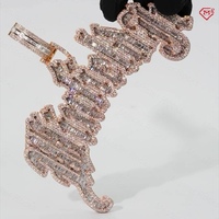 Chaîne de luxe pendentif hommes 20mm S925 lettre personnalisée pendentif VVS Moissanite infini croix chaîne cubaine avec pendentif
