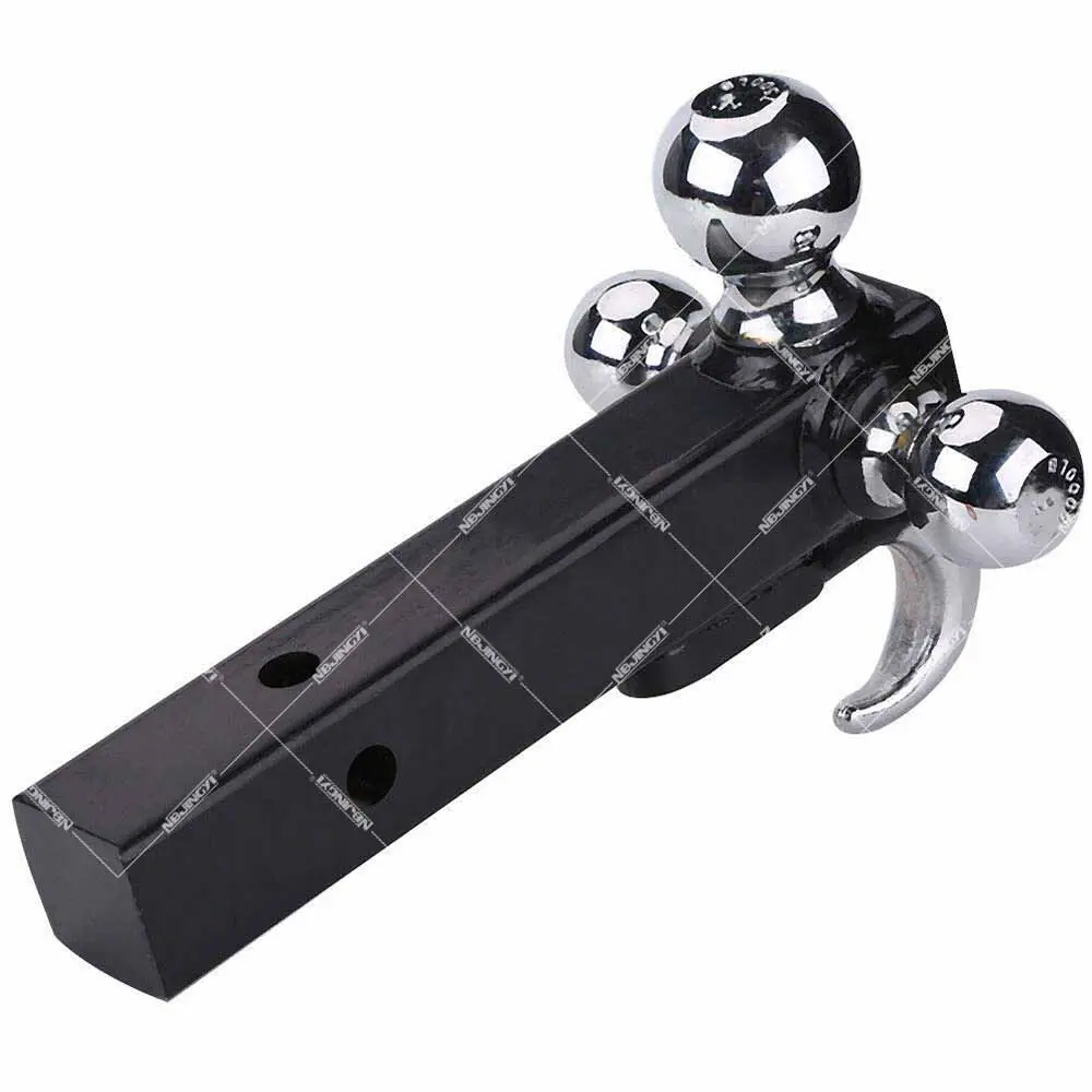 Multi Ball Mount with Hook .Class III/IV Ball Mount Manufacturer Directly Supplies.Black Powder Coat Triple Ball Trailer Hitch.
