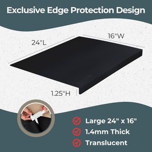 Heat Resistant Multi-purposes Silicone Mat for Countertop with Edge Protection, Kitchen Bathroom <b>Table</b> <b>Protector</b> Mat - Product Image 4