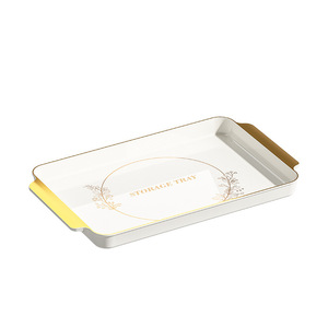 <b>Plastic</b> Serving <b>Tray</b> With Handle Rectangular Snack Display <b>Tray</b> For Home Hotel Front Desk Use - Product Image 3
