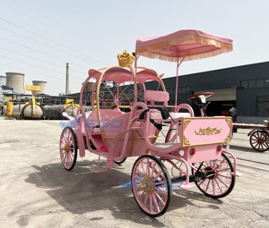Carruaje Eléctrico de Calabaza de Edición Limitada Rosa para Navidad, Estilo Europeo, para Bodas y Turismo - Product Image 6