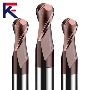 KF HRC 58 Carbide Long Handle Ball Nose End Mill For Steel 2 Flutes Milling Cutter With Coating Cnc Machine Tungsten Steel Tool
