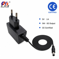 Vente directe d'usine, adaptateur secteur certifié CE 5V1A, AC DC 5V 1000mA 5W, prise EU, matériau PC, adaptateur d'alimentation universel pour voyage