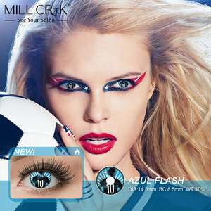 Lentes de Contacto de Color <span class=keywords><strong>Azul</strong></span> Brillante de 14.5mm, Acabado Brillante de Alta Cobertura para Maquillaje Diario, Pedido al por Mayor para Fiestas, Directo de Fábrica - Product Image 2